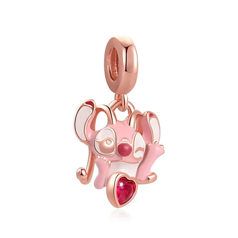 Pink Gold Charm Cute Little Bear Accent Charm - Pink Gold Charm Cute Little Bear Accent Charm - Compatible with Pandora Bracelets