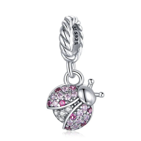 Pink Sparkle Ladybug Charm