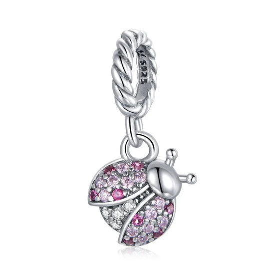 Pink Sparkle Ladybug Charm