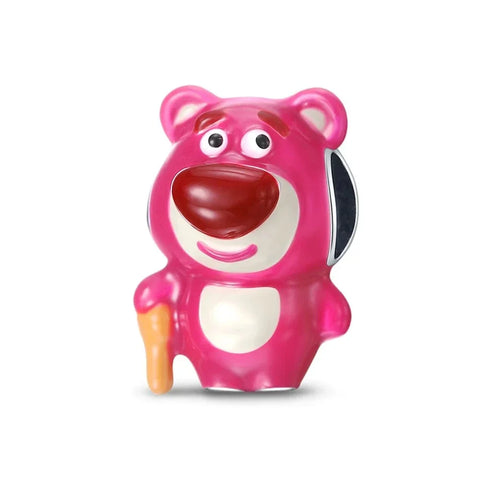 Pink Toy Bear Carrot Nose Charm Accent Charm - Compatible with Pandora Bracelets