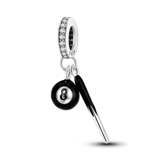 Pool Players Charm with black ball