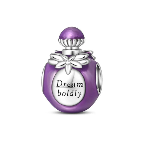 Purple Charm Words Dream Boldy Accent Charm - Compatible with Pandora Bracelets