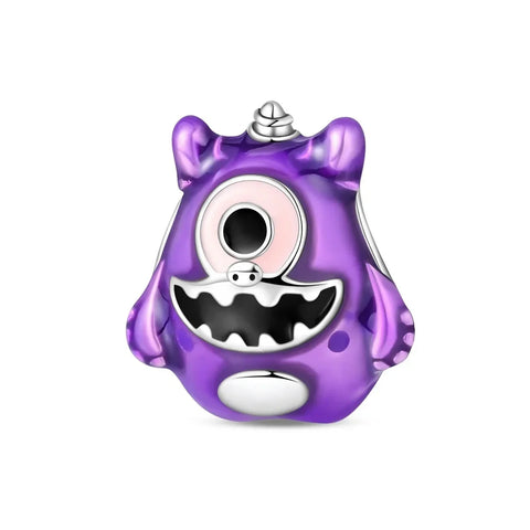 Purple Monster Charm Eyes Mouth Accent Charm - Purple Monster Charm Eyes Mouth Accent Charm - Compatible with Pandora Bracelets