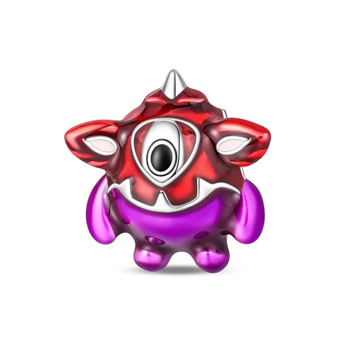 Purple Red Monster Toy Big Eye Charm Accent Charm - Compatible with Pandora Bracelets