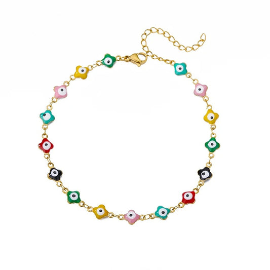 Colorful Evil Eye Ankle Bracelet