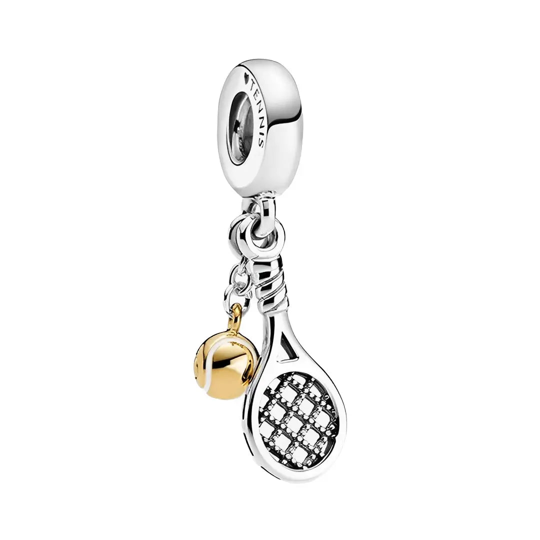 Racket and Ball Tennis Dangle Charm