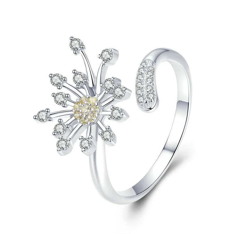 Radiant Bloom Crystal Open Ring