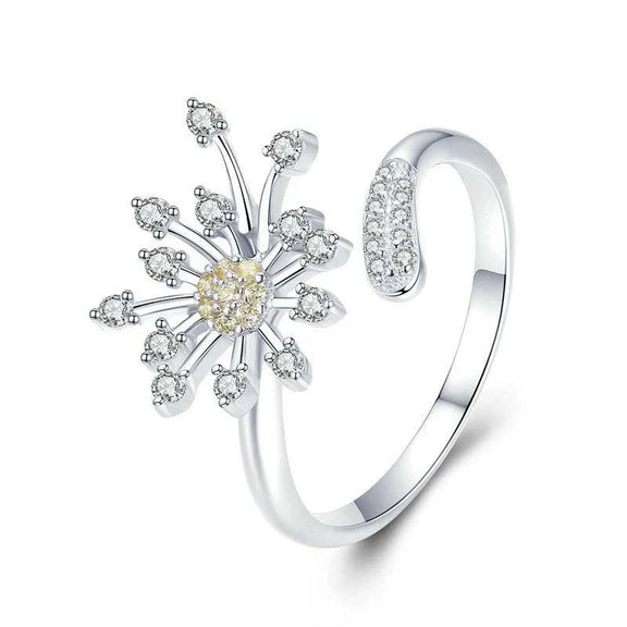 Radiant Bloom Crystal Open Ring - Radiant Bloom Crystal Open Ring