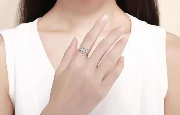 Radiant Bloom Crystal Open Ring - Radiant Bloom Crystal Open Rings