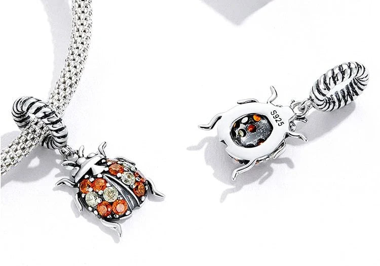 Radiant Ladybug Silver Pandora Charm Bracelet