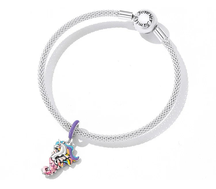 Rainbow Seahorse Unicorn Charm