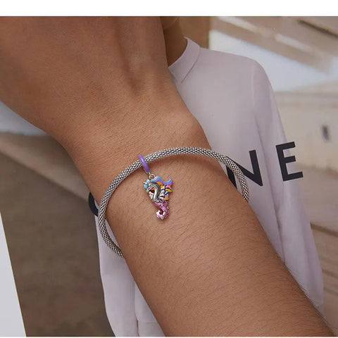 Rainbow Seahorse Unicorn Charm