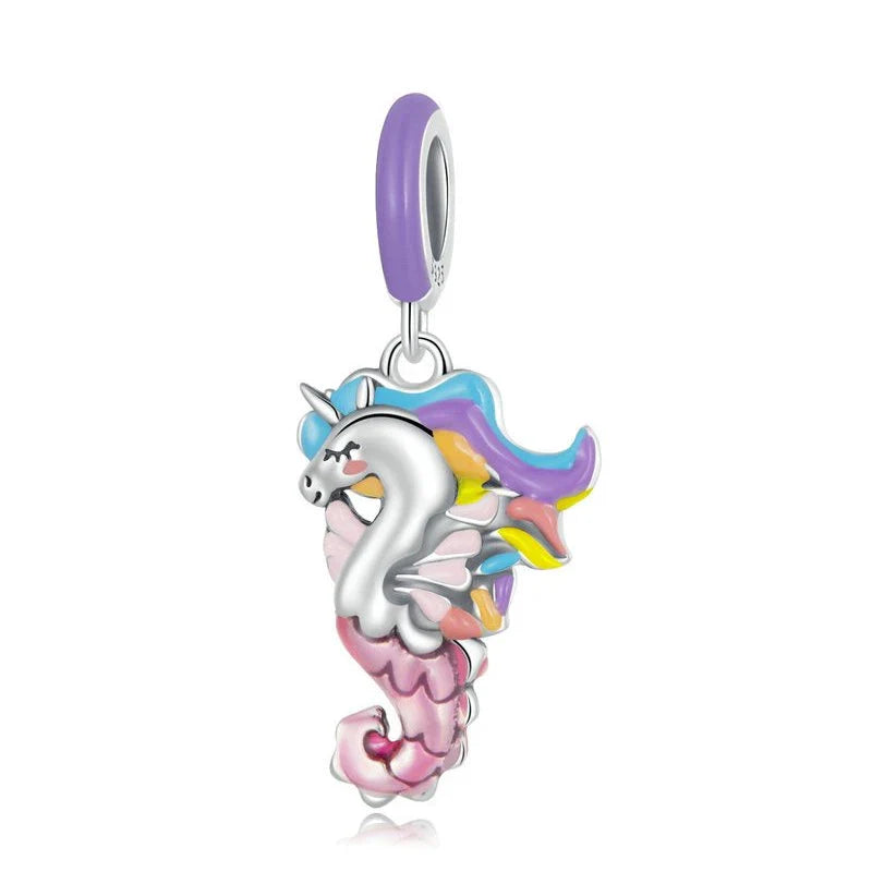 Rainbow Seahorse Unicorn Pandora Charms