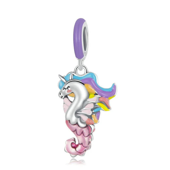 Rainbow Seahorse Unicorn Charm - Rainbow Seahorse Unicorn Pandora Charms