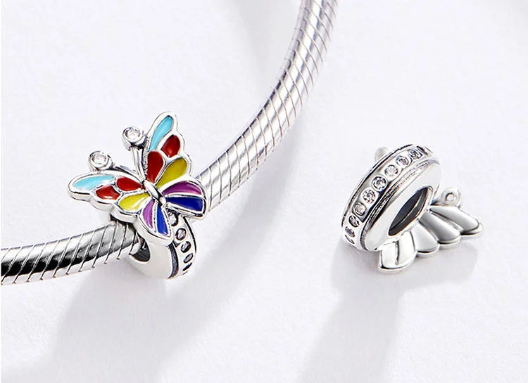 Rainbow Wings Butterfly Pandora Charm