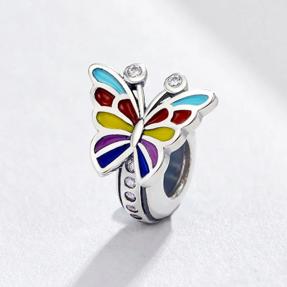 Rainbow Wings Butterfly Charm - Rainbow Wings Butterfly Pandora Charm Bracelet