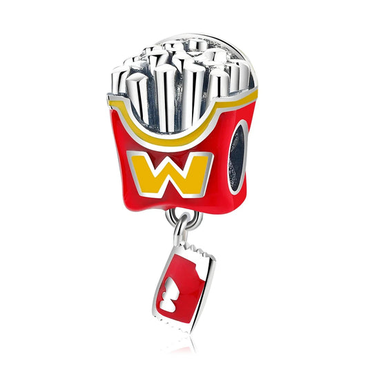 Red White French Fry Charm Yellow Accent