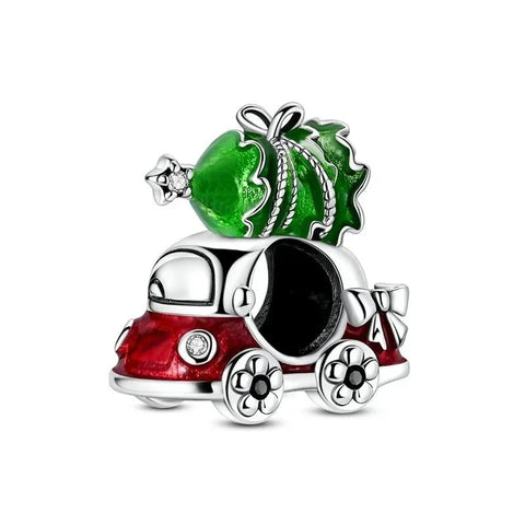 Red Car Christmas Tree Top Charm - Pandora Red Car Christmas Tree Top Charm Accent