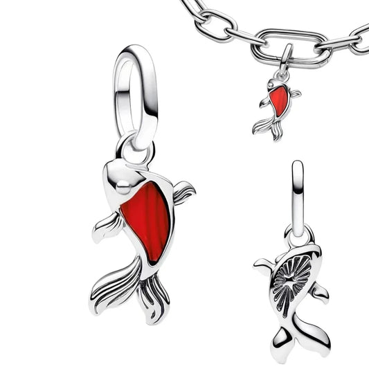 Red Fish With Silver Chain Pandora Charm