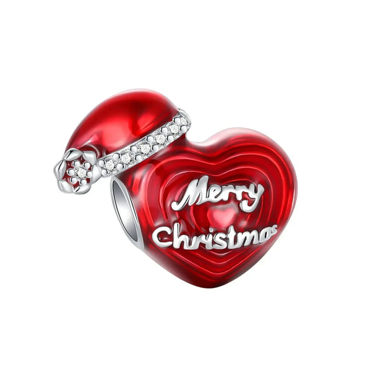 Pandora Red Heart Words Merry Christmas It Charm Accent