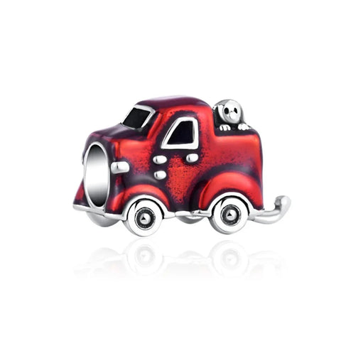 Red Truck With Skull Charm - Red Truck With Skull Charm