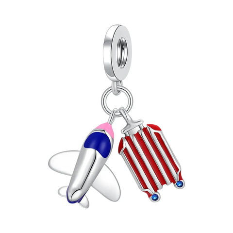 Red White And Blue Suitcase Charm - Red White And Blue Suitcase Charm