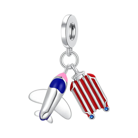 Red White And Blue Suitcase Charm