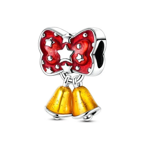 Red Yellow Bell Charm Bow - Pandora Red Yellow Bell Charm Bow Accent
