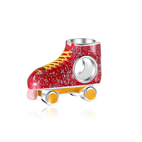 Red Yellow Roller Skate Charm Accent Charm - Red Yellow Roller Skate Charm Accent Charm - Compatible with Pandora Bracelets