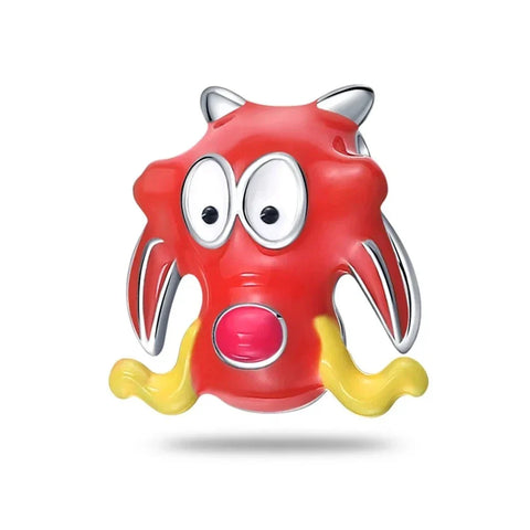 Red Yellow Toy Eyes Mouth Charm Accent Charm - Red Yellow Toy Eyes Mouth Charm Accent Charm - Compatible with Pandora Bracelets