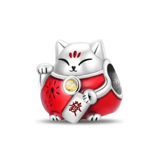 Red Maneki-Neko Charm