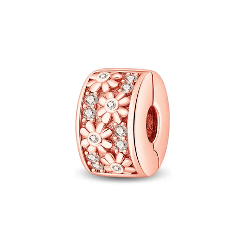 Rose Gold Flower Circle Clip - Rose Gold Flower Circle Clip