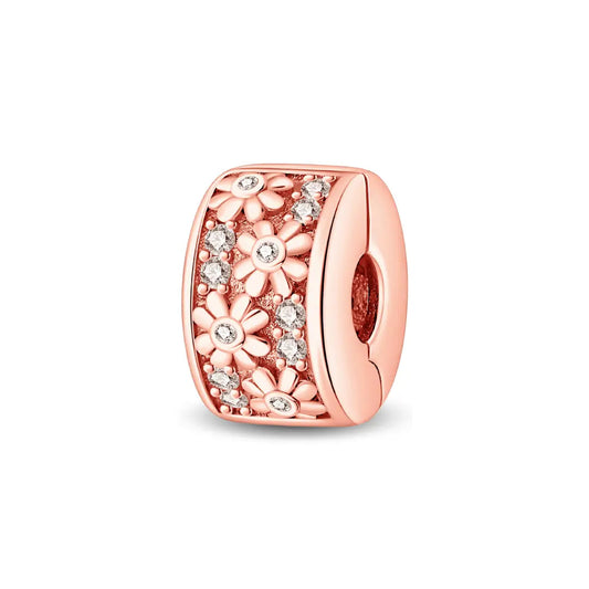 Rose Gold Flower Circle Clip