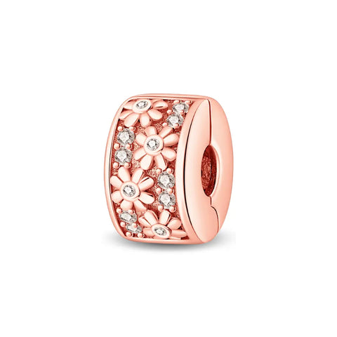 Rose Gold Flower Circle Clip - Rose Gold Flower Circle Clip