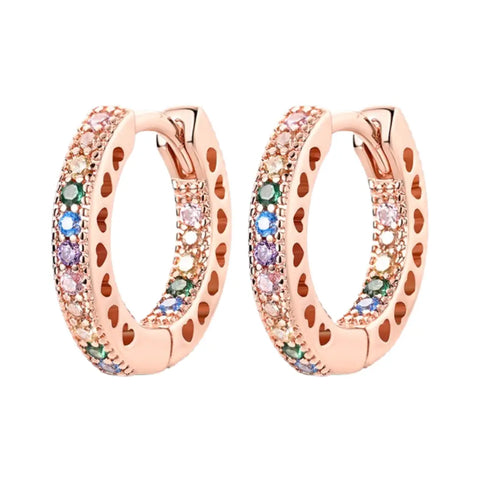 Rose Gold Rainbow Hoops - Rose Gold Rainbow Hoops