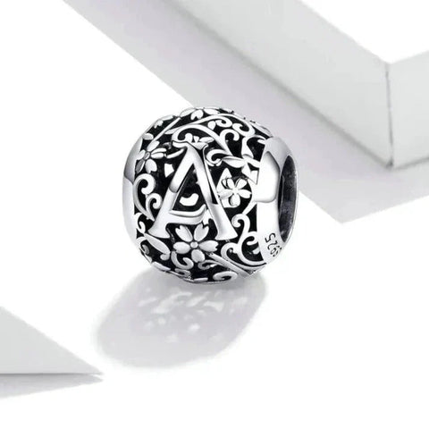 Silver Letter A Bead