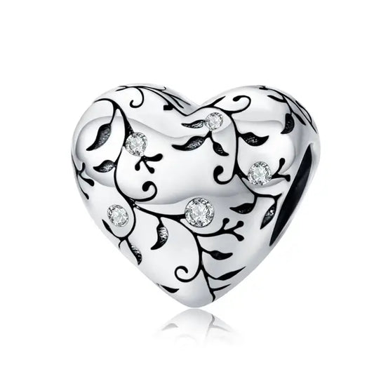 Heart Flower Charm