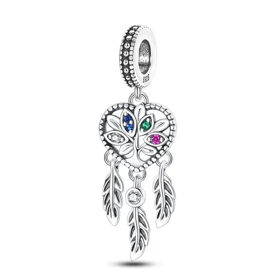 Heart Dream Catcher Charm - Heart Dream Catcher Charm