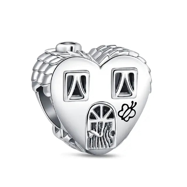 Happy Place Sterling Silver House Charm with "This is Our Happy Place" Inscription