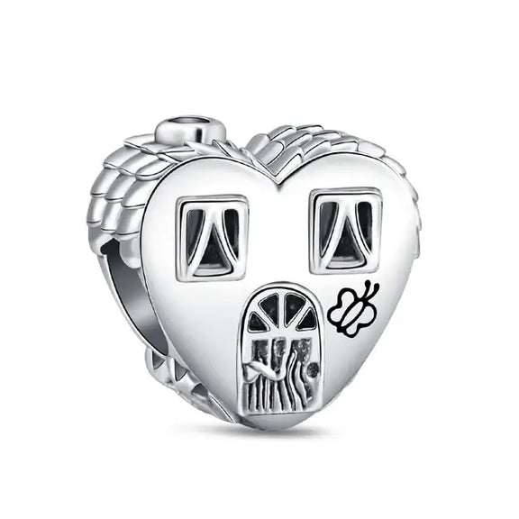 Happy Place Sterling Silver House Charm with 