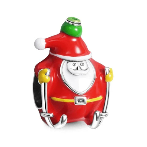 Pandora Santa Claus Charm Red Hat Green Accent