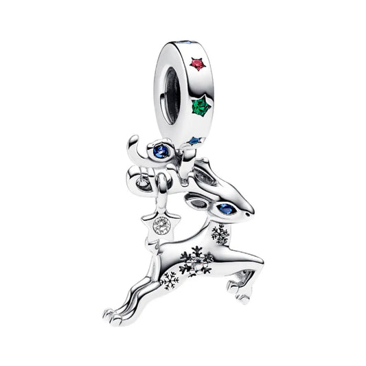 Santa's Flying Reindeer Dangle Charm