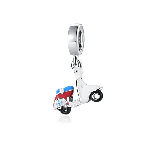Scooter Is Shown On White Background Charm - Scooter Is Shown On White Background Charm