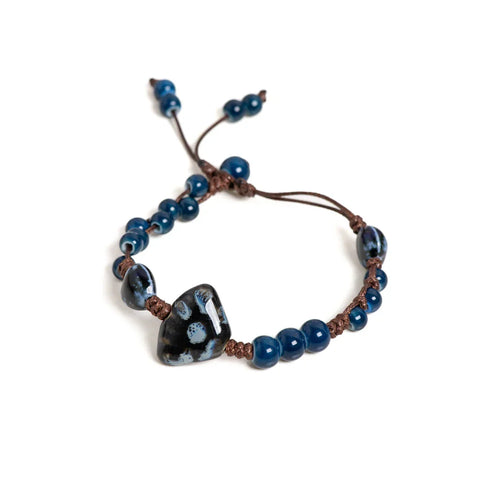 Blue Black Bracelet A Black Stone Anklets - Blue And Black Bracelet With A Black Stone Anklets for cooking and baking