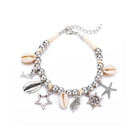 Orange Bracelet With Shells And Sea Animals Anklets for cooking and baking