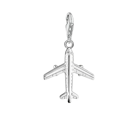 Silver Airplane Charm  Charm - Compatible with Pandora Bracelets