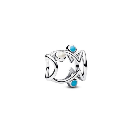Silver And Turquoise Fish Charm
