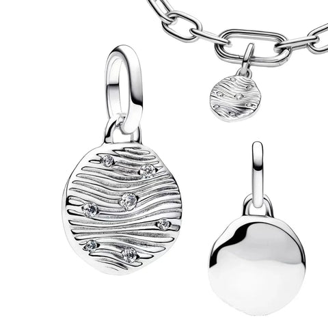 Silver And White Charms With A Wave Design Charm