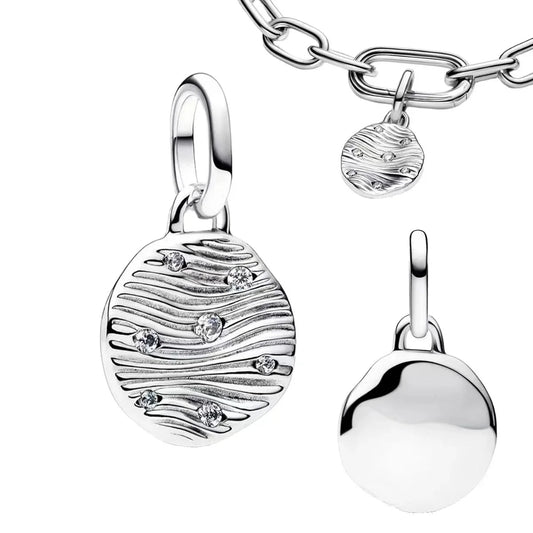 Silver And White Charms With A Wave Design Charm