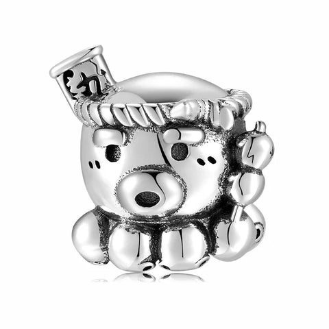 Silver Bear Hat Charm - Pandora Silver Bear With Hat Charm